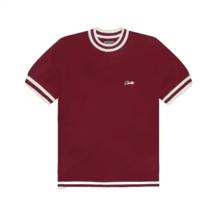 Corteiz Deala Knit T-Shirt Burgundy